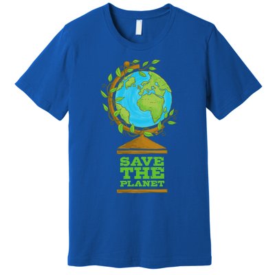 Save Our Planet World Globe Global Climate Change Cool Gift Premium T-Shirt