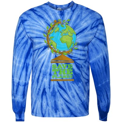 Save Our Planet World Globe Global Climate Change Cool Gift Tie-Dye Long Sleeve Shirt