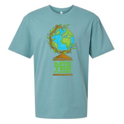 Save Our Planet World Globe Global Climate Change Cool Gift Sueded Cloud Jersey T-Shirt