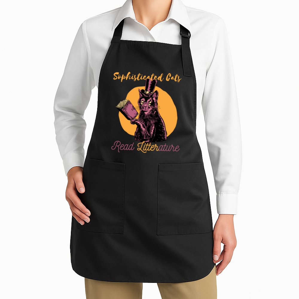 Sophisticated Cats Read Litterature Apron