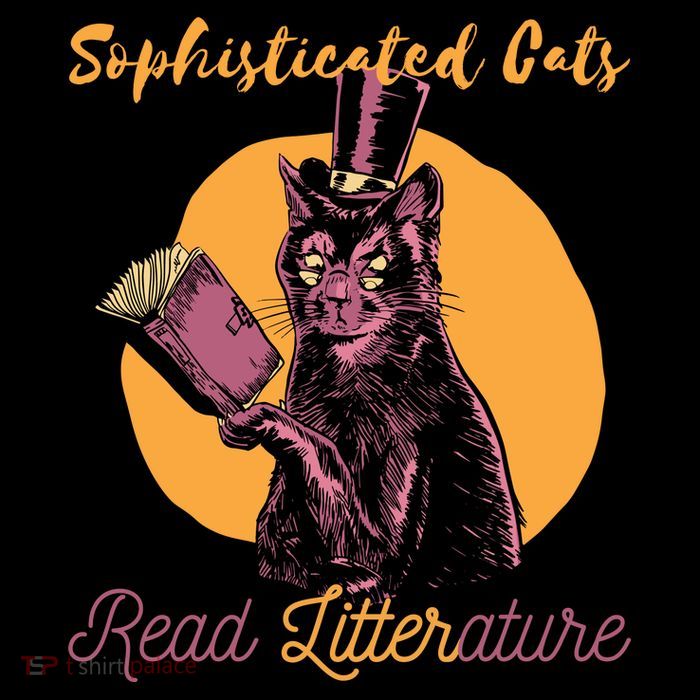 Sophisticated Cats Read Litterature Drawstring Bag