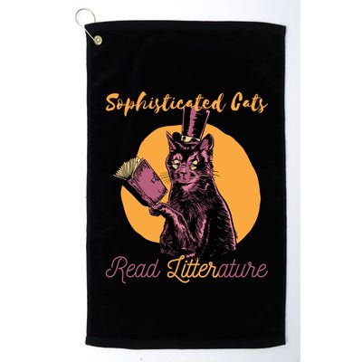 Sophisticated Cats Read Litterature Golf Towel