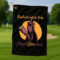 Sophisticated Cats Read Litterature Golf Towel