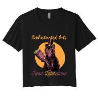 Sophisticated Cats Read Litterature Women's Crop Top Tee