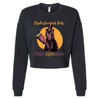 Sophisticated Cats Read Litterature Cropped Pullover Crew
