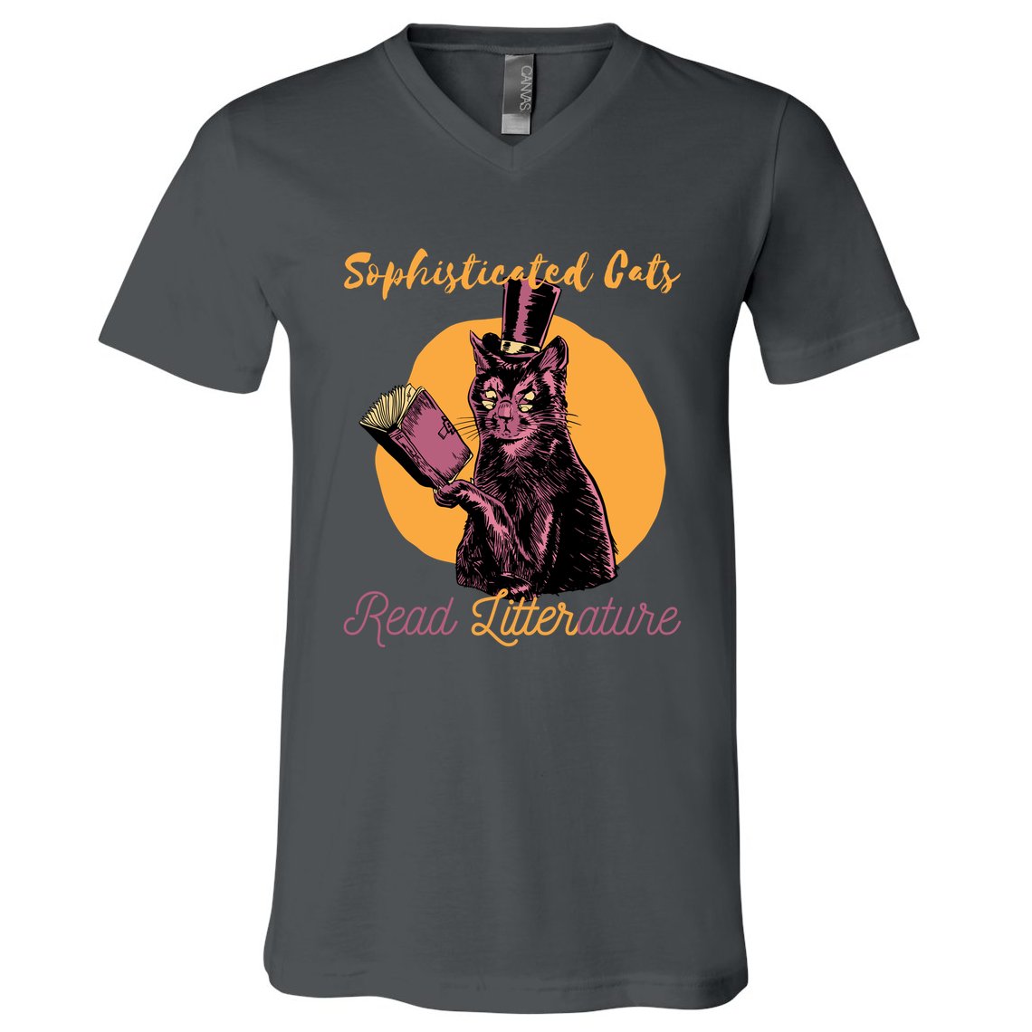 Sophisticated Cats Read Litterature V-Neck T-Shirt