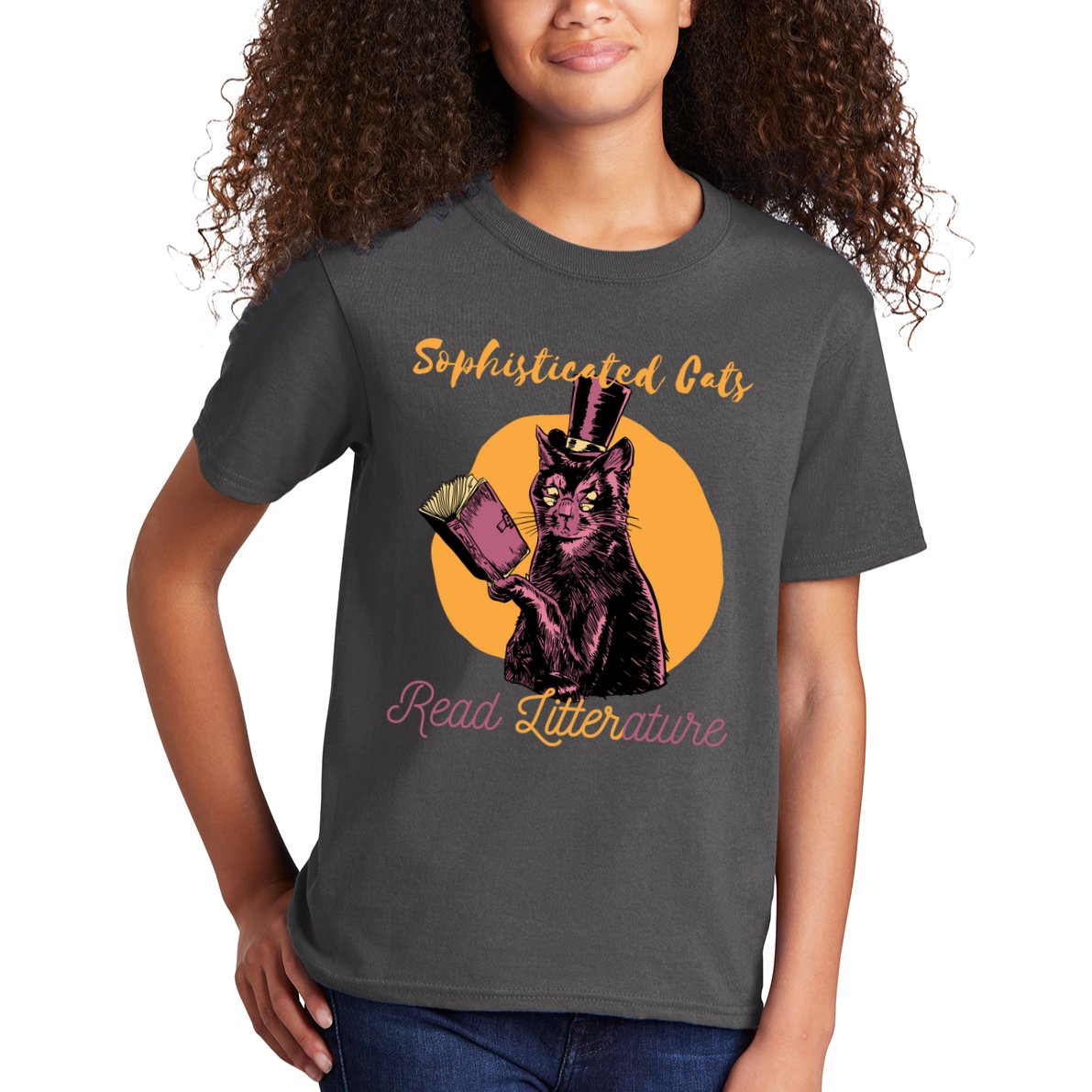 Sophisticated Cats Read Litterature Kids T-Shirt