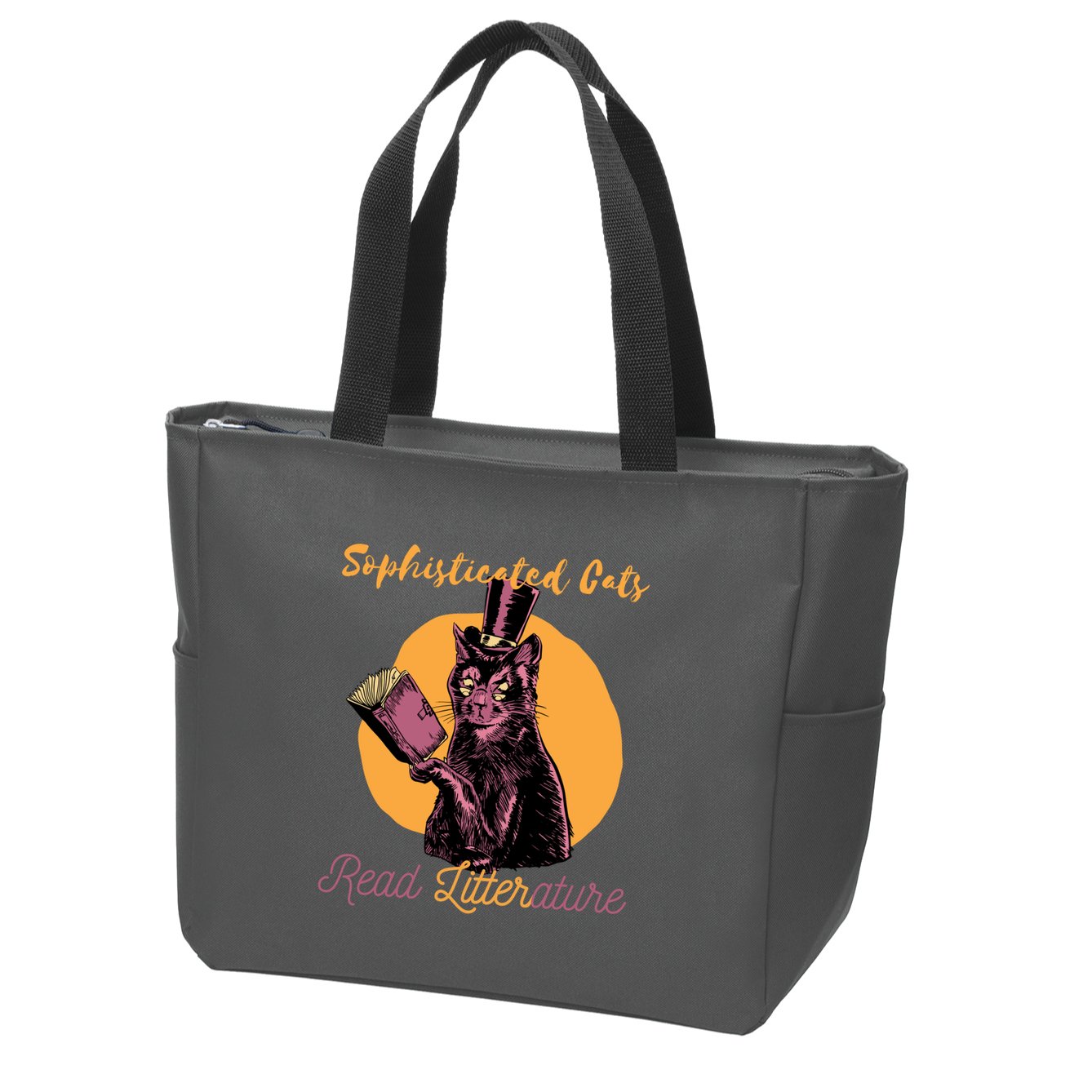 Sophisticated Cats Read Litterature Zip Tote Bag