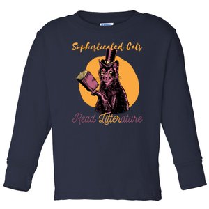 Sophisticated Cats Read Litterature Toddler Long Sleeve Shirt