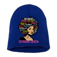 Scorpio October Queen Melanin Afro Black Birthday Great Gift Short Acrylic Beanie