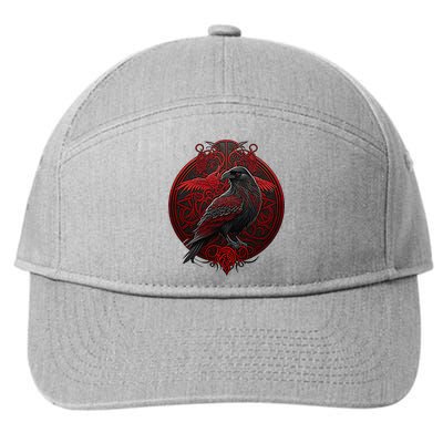 Scandinavian Odin Raven 7-Panel Snapback Hat