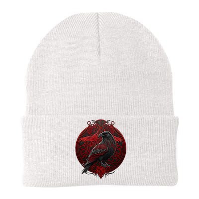 Scandinavian Odin Raven Knit Cap Winter Beanie