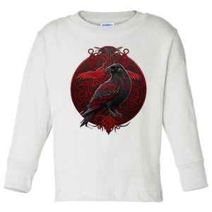 Scandinavian Odin Raven Toddler Long Sleeve Shirt