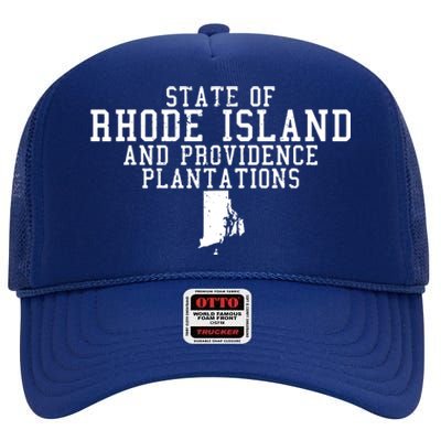 State Of Rhode Island And Providence Plantations High Crown Mesh Back Trucker Hat