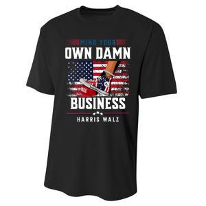 Stepping On Red Hat Mind Your Own Damn Business Harris Waltz Performance Sprint T-Shirt