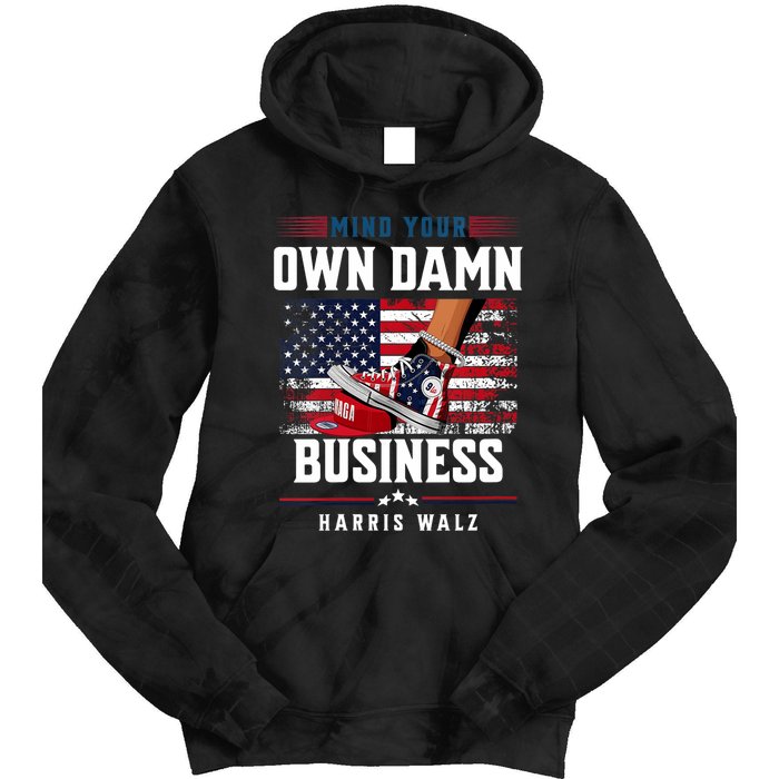 Stepping On Red Hat Mind Your Own Damn Business Harris Waltz Tie Dye Hoodie