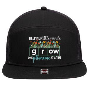 Science Of Reading Helping A Little Minds Grow Phonics Women 7 Panel Mesh Trucker Snapback Hat