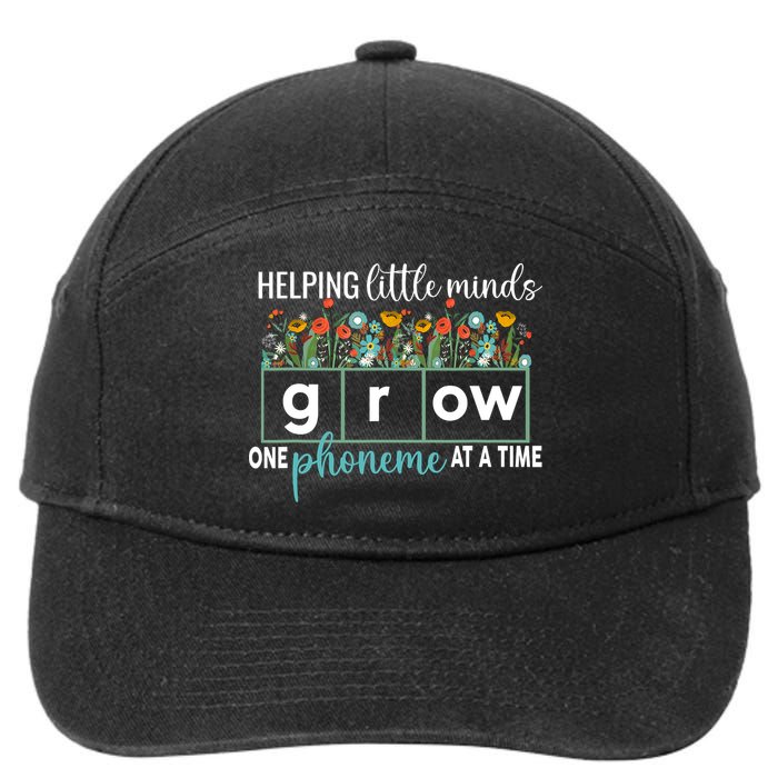 Science Of Reading Helping A Little Minds Grow Phonics Women 7-Panel Snapback Hat