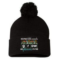 Science Of Reading Helping A Little Minds Grow Phonics Women Pom Pom 12in Knit Beanie