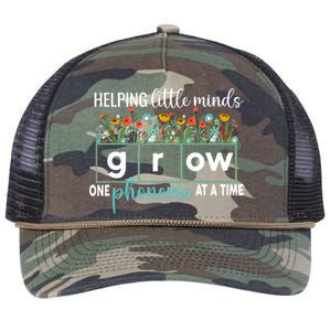 Science Of Reading Helping A Little Minds Grow Phonics Women Retro Rope Trucker Hat Cap