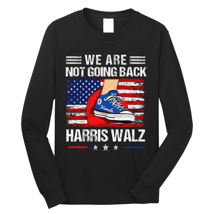 Stepping On Red Hat WeRe Not Going Back Harris Walz Long Sleeve Shirt