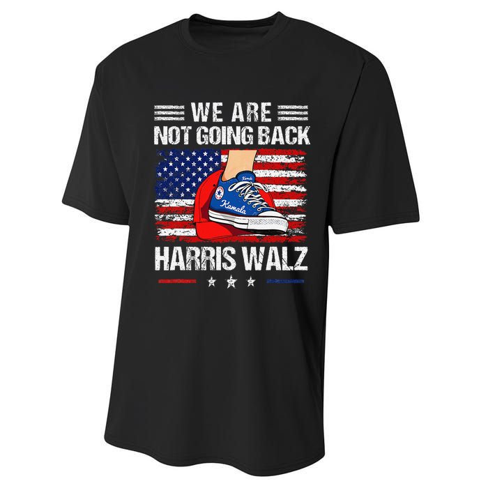 Stepping On Red Hat WeRe Not Going Back Harris Walz Performance Sprint T-Shirt