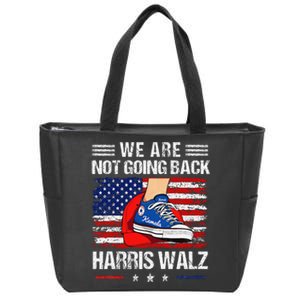 Stepping On Red Hat WeRe Not Going Back Harris Walz Zip Tote Bag