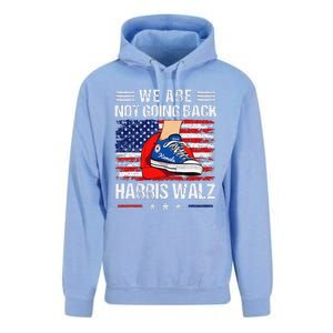 Stepping On Red Hat WeRe Not Going Back Harris Walz Unisex Surf Hoodie