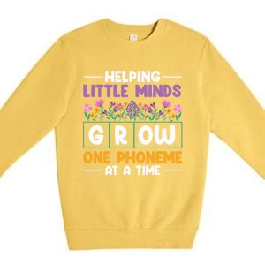 Science Of Reading Helping Little Minds Grow Phonics Meaningful Gift Premium Crewneck Sweatshirt