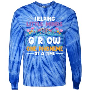 Science Of Reading Helping Little Minds Grow Phonics Meaningful Gift Tie-Dye Long Sleeve Shirt