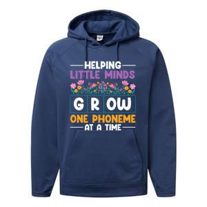 Science Of Reading Helping Little Minds Grow Phonics Meaningful Gift Performance Fleece Hoodie