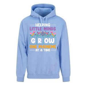 Science Of Reading Helping Little Minds Grow Phonics Meaningful Gift Unisex Surf Hoodie