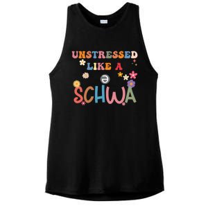 Science Of Reading I Want To Be A Schwa ItS Never Stressed Funny Gift Ladies PosiCharge Tri-Blend Wicking Tank