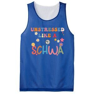 Science Of Reading I Want To Be A Schwa ItS Never Stressed Funny Gift Mesh Reversible Basketball Jersey Tank