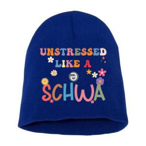 Science Of Reading I Want To Be A Schwa ItS Never Stressed Funny Gift Short Acrylic Beanie