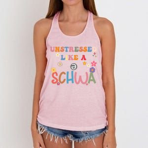 Science Of Reading I Want To Be A Schwa ItS Never Stressed Funny Gift Women's Knotted Racerback Tank