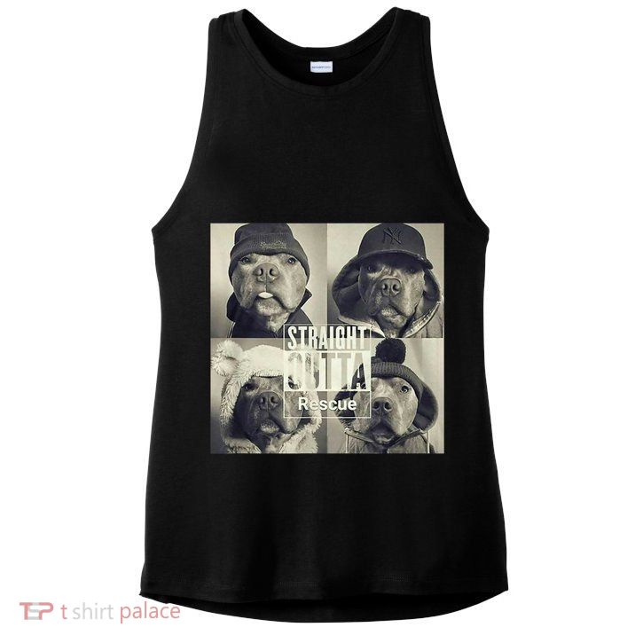 Straight Outta Rescue Pitbull Ladies PosiCharge Tri-Blend Wicking Tank
