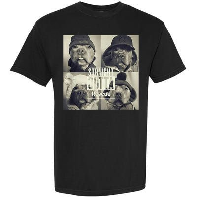 Straight Outta Rescue Pitbull Garment-Dyed Heavyweight T-Shirt