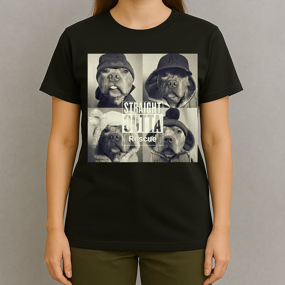 Straight Outta Rescue Pitbull T-Shirt