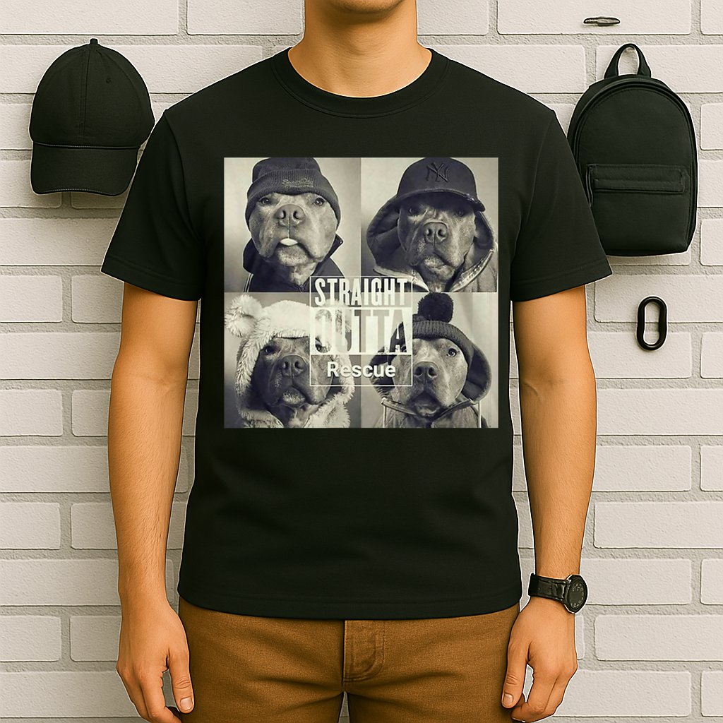 Straight Outta Rescue Pitbull T-Shirt