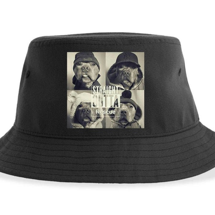 Straight Outta Rescue Pitbull Sustainable Bucket Hat