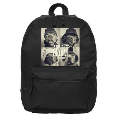 Straight Outta Rescue Pitbull 16 in Basic Backpack