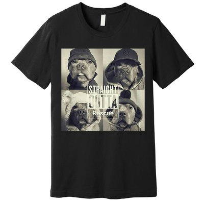 Straight Outta Rescue Pitbull Premium T-Shirt