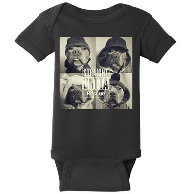 Straight Outta Rescue Pitbull Baby Bodysuit