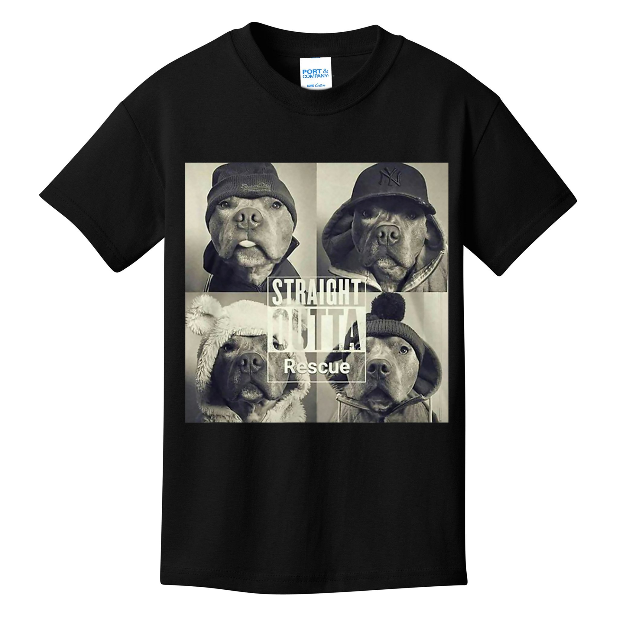 Straight Outta Rescue Pitbull Kids T-Shirt