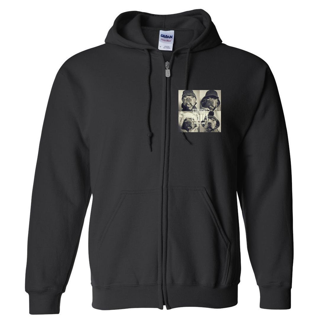 Straight Outta Rescue Pitbull Full Zip Hoodie