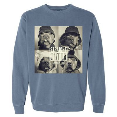 Straight Outta Rescue Pitbull Garment-Dyed Sweatshirt