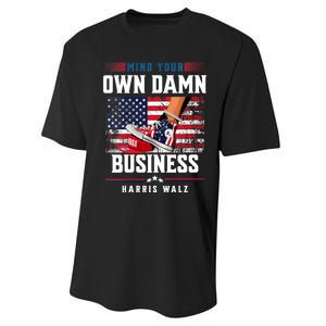 Stepping On Red Hat Mind Your Own Damn Business Harris Waltz Performance Sprint T-Shirt