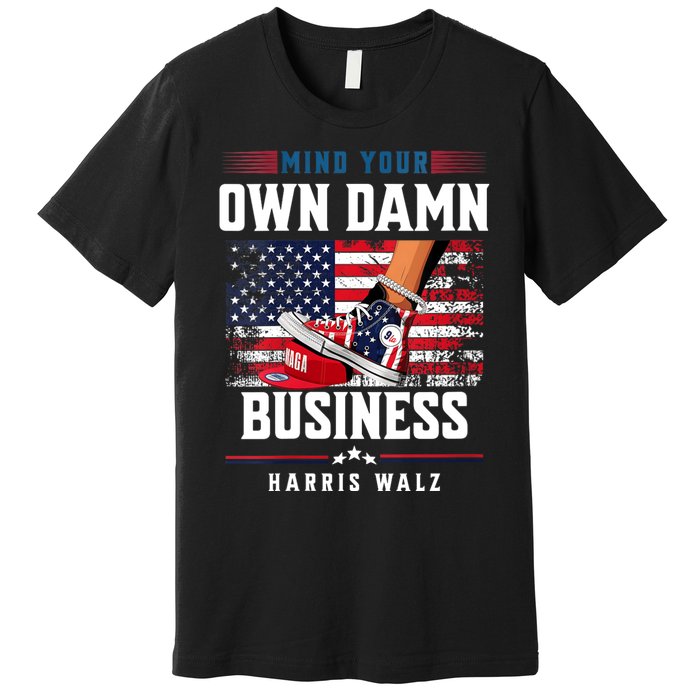 Stepping On Red Hat Mind Your Own Damn Business Harris Waltz Premium T-Shirt