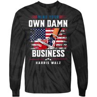 Stepping On Red Hat Mind Your Own Damn Business Harris Waltz Tie-Dye Long Sleeve Shirt